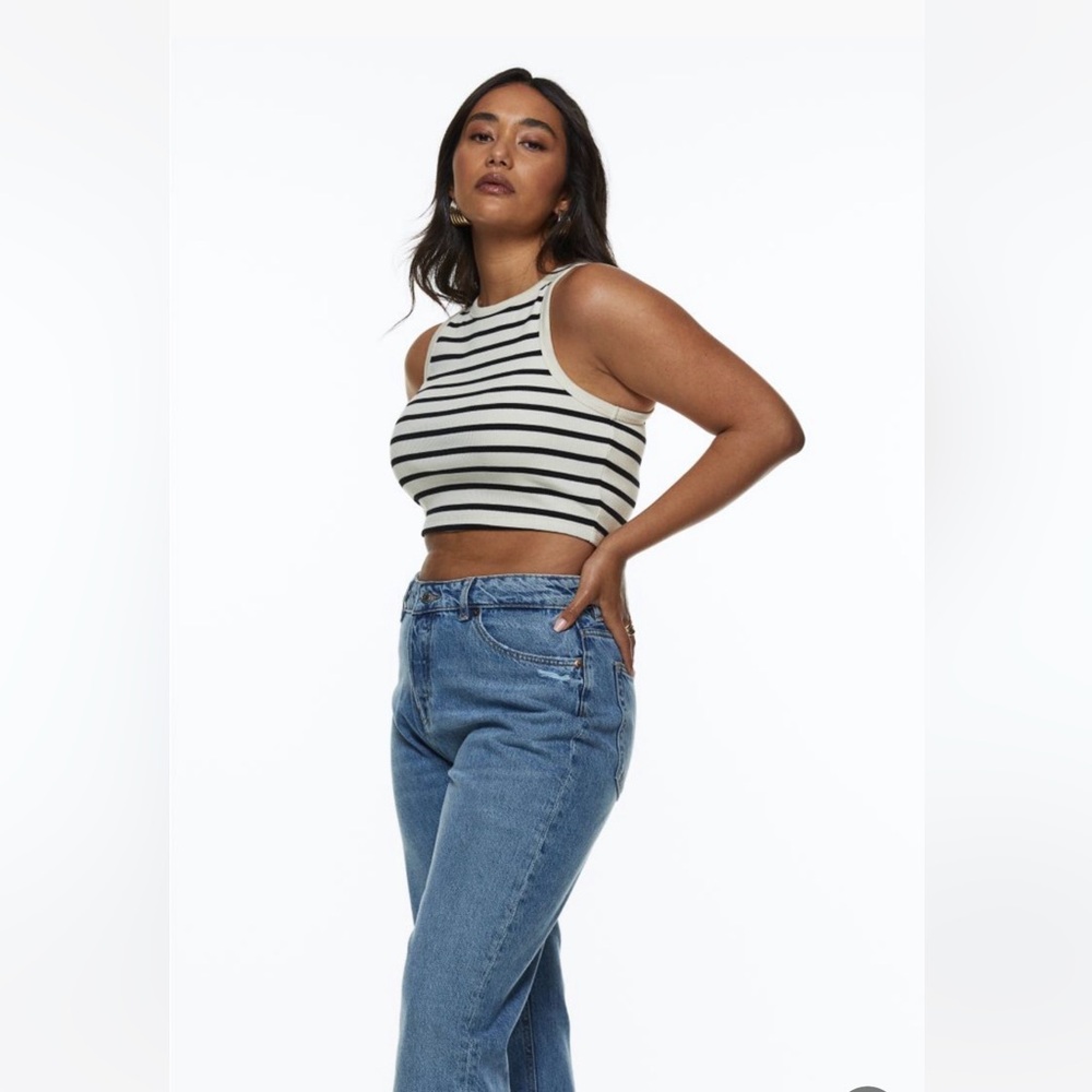 H&M Ribbed Striped Crop Top Tank - Picture 2 of 16